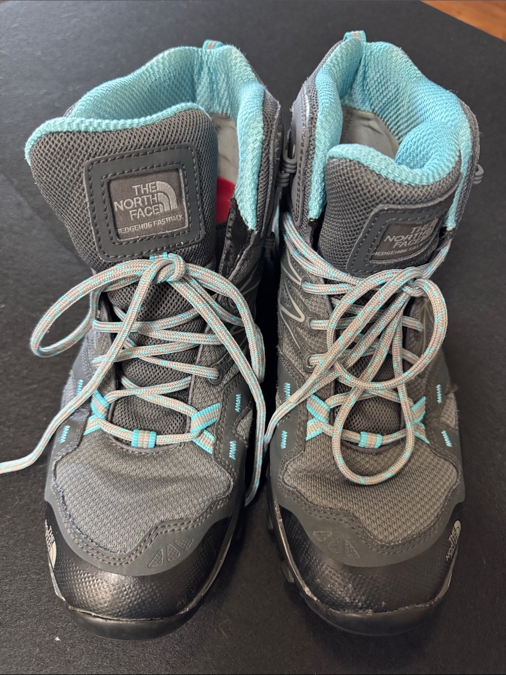 The North Face Gray Hiking Boots with Teal Trim - Women's Lace-Up